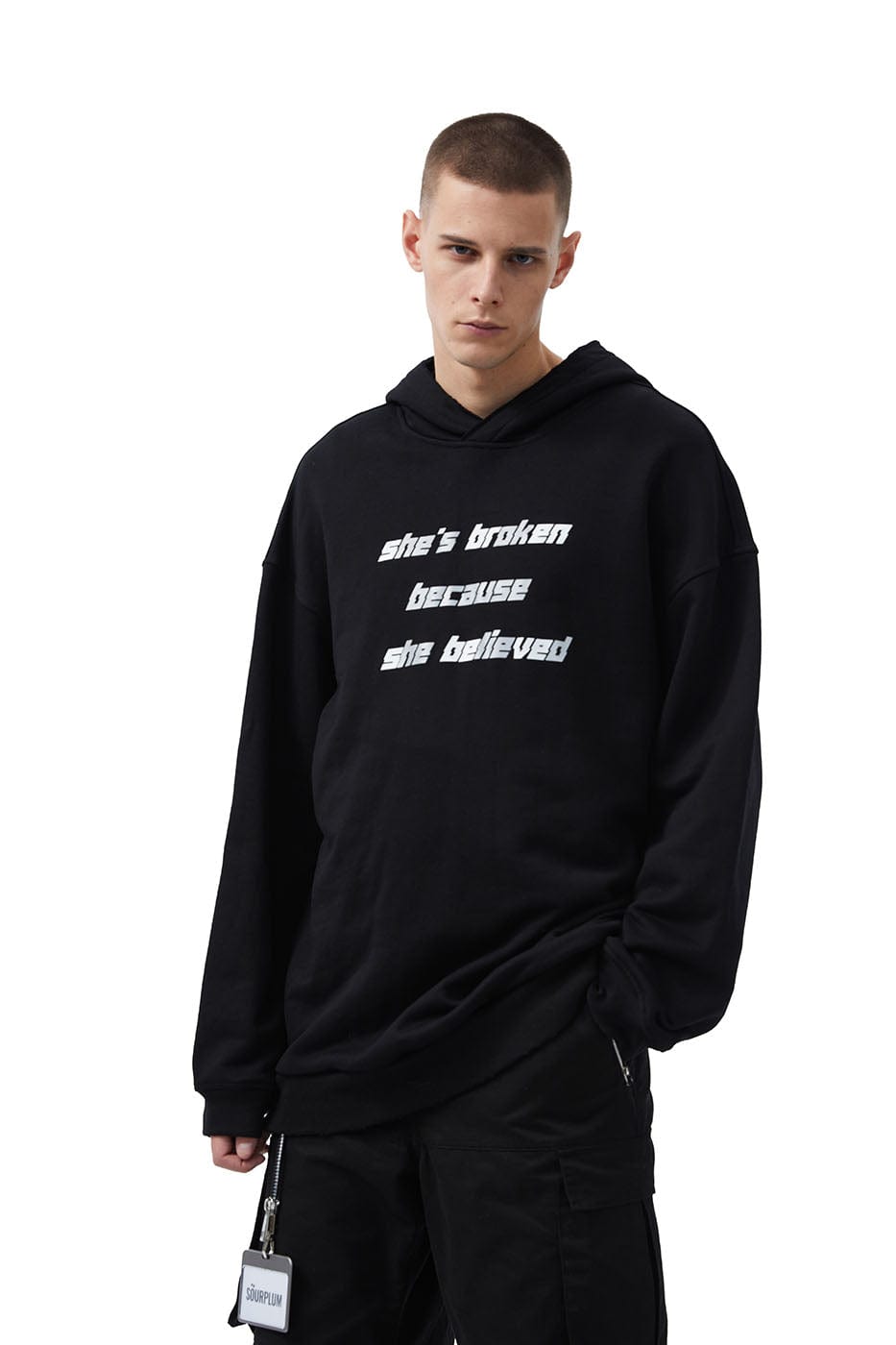 Reflective Slogan Hoodie