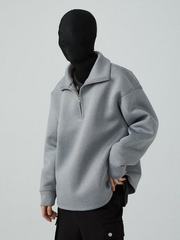 High-Neck Zip Sweater