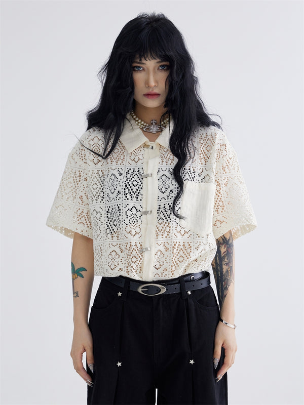 Lace Short Sleeve Shirt