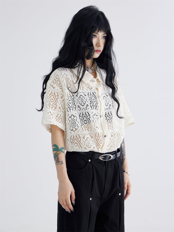 Lace Short Sleeve Shirt