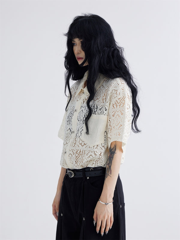 Lace Short Sleeve Shirt