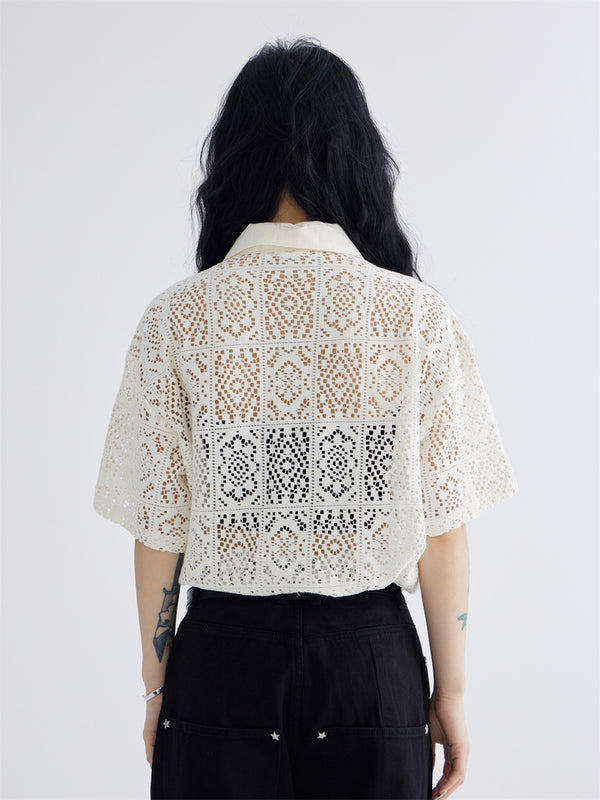 Lace Short Sleeve Shirt