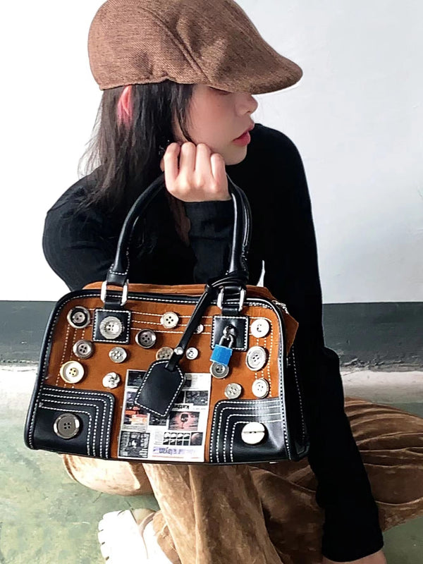 Vintage Button Bag