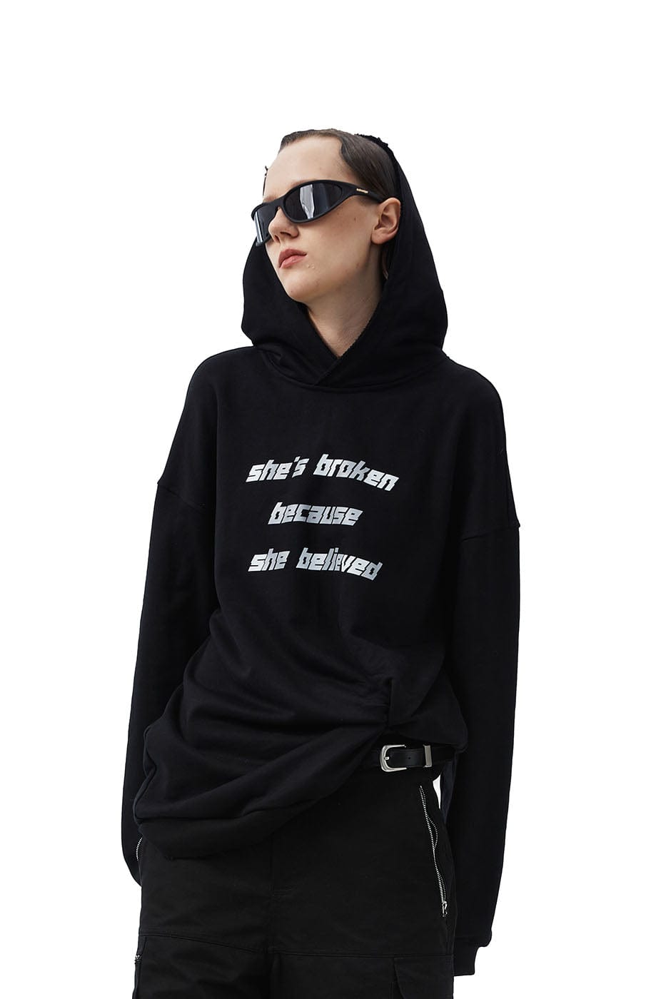 Reflective Slogan Hoodie