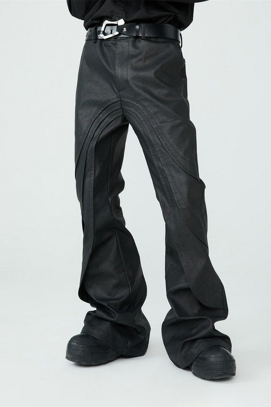 Waxed Flared Trousers