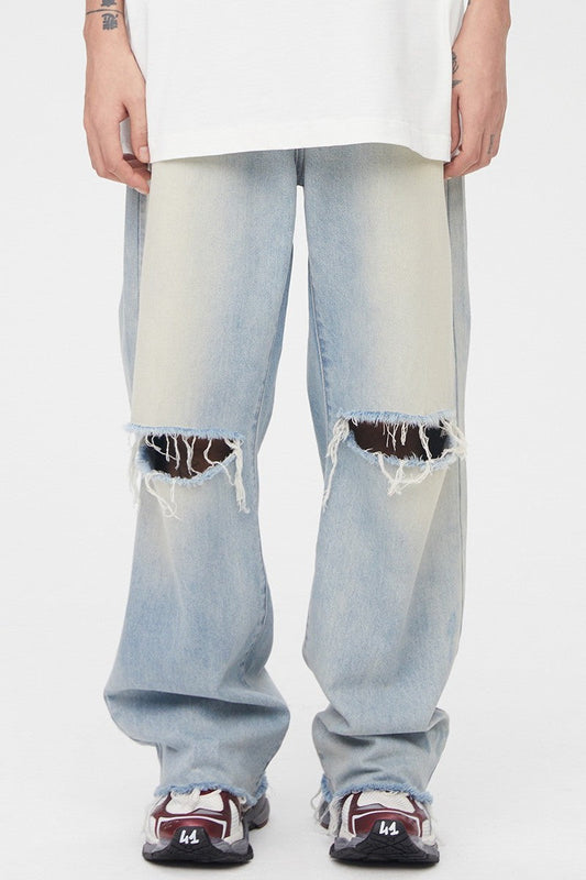 Ripped Loose Flared Denim