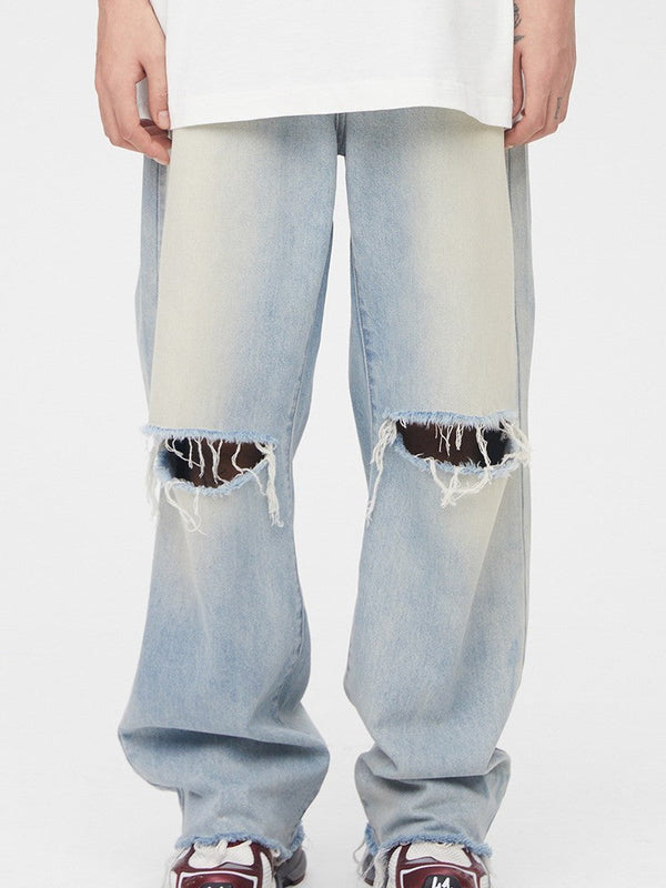 Ripped Loose Flared Denim