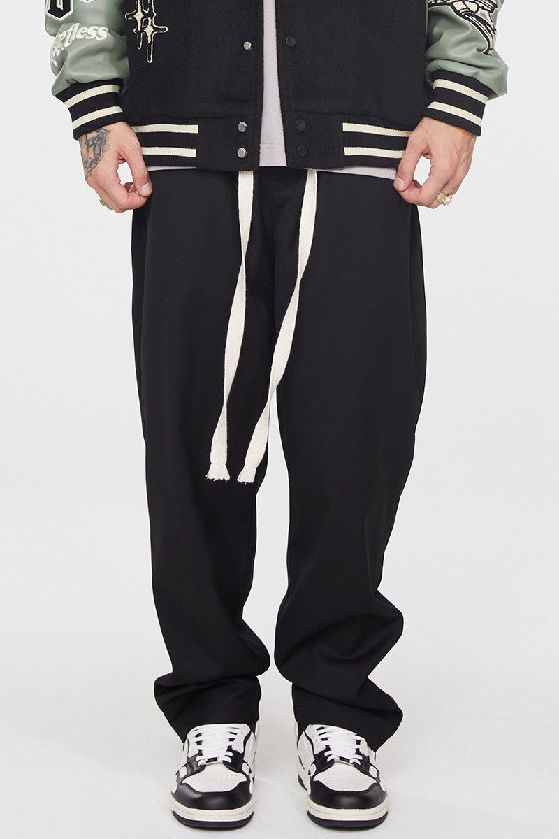 Straight Drawstrings Trousers