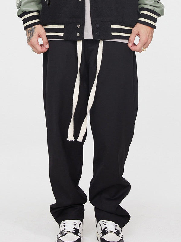 Straight Drawstrings Trousers