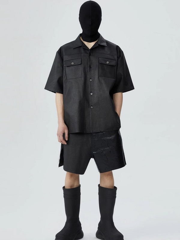 Split Waxed Shorts