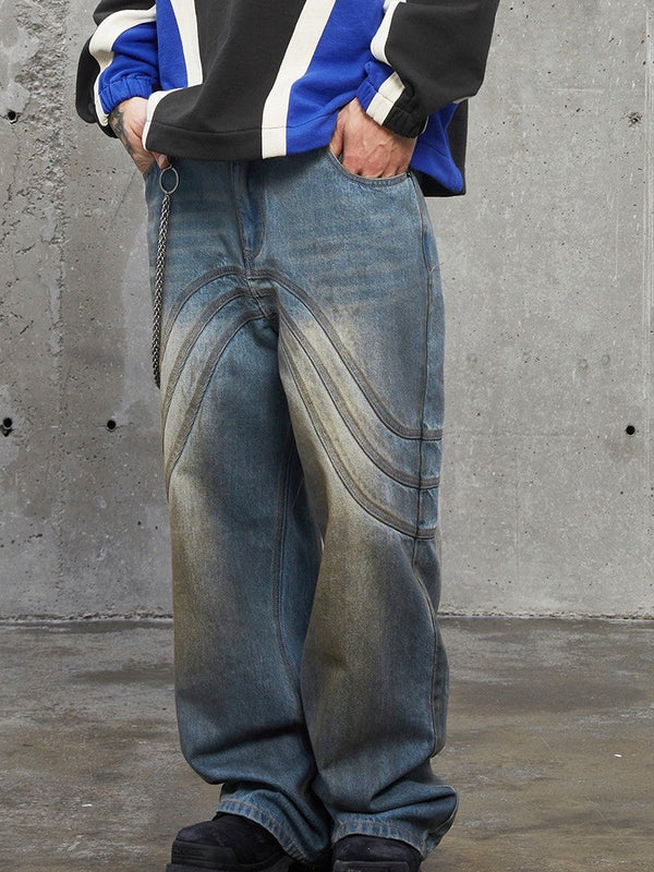 Embroidered Irregular Denim