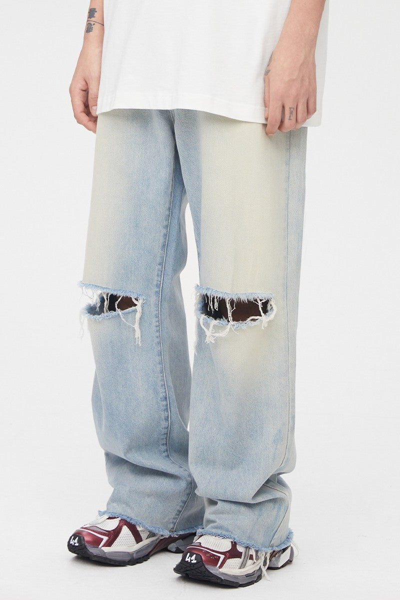 Ripped Loose Flared Denim