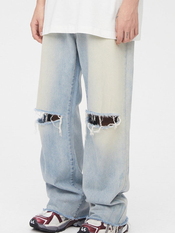 Ripped Loose Flared Denim
