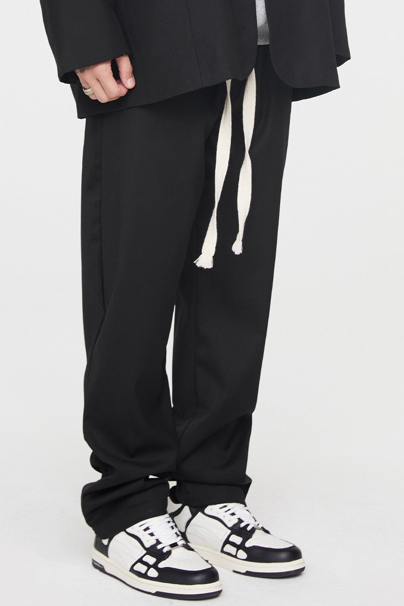 Straight Drawstrings Trousers