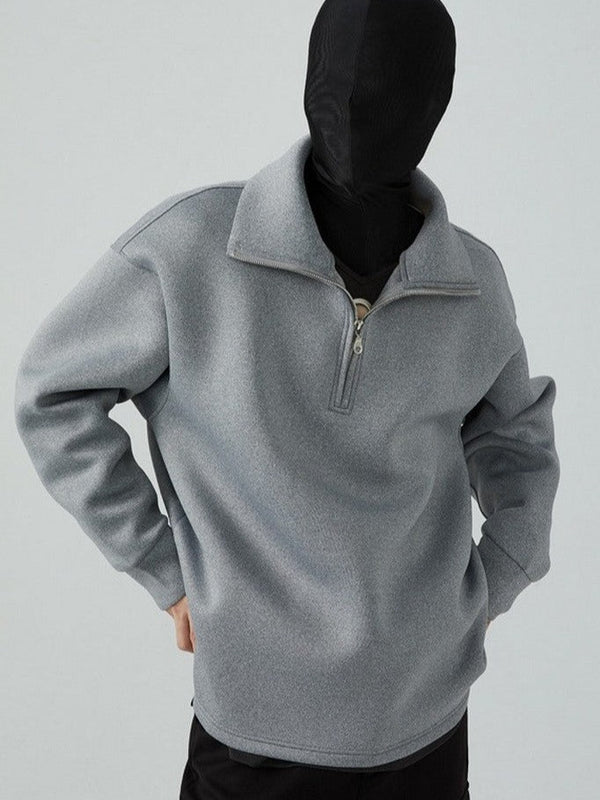 High-Neck Zip Sweater