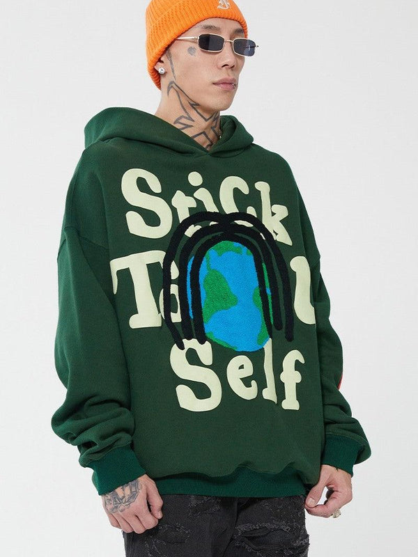 Foam Print Loose Hoodie