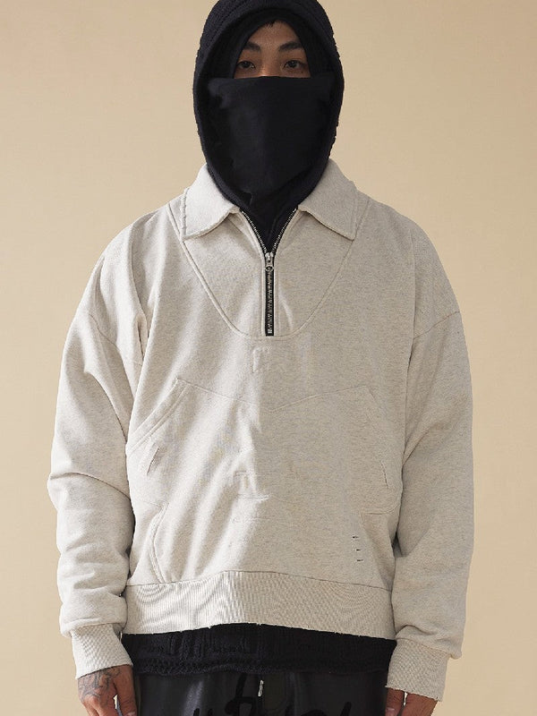 Zip Distressed Sweater