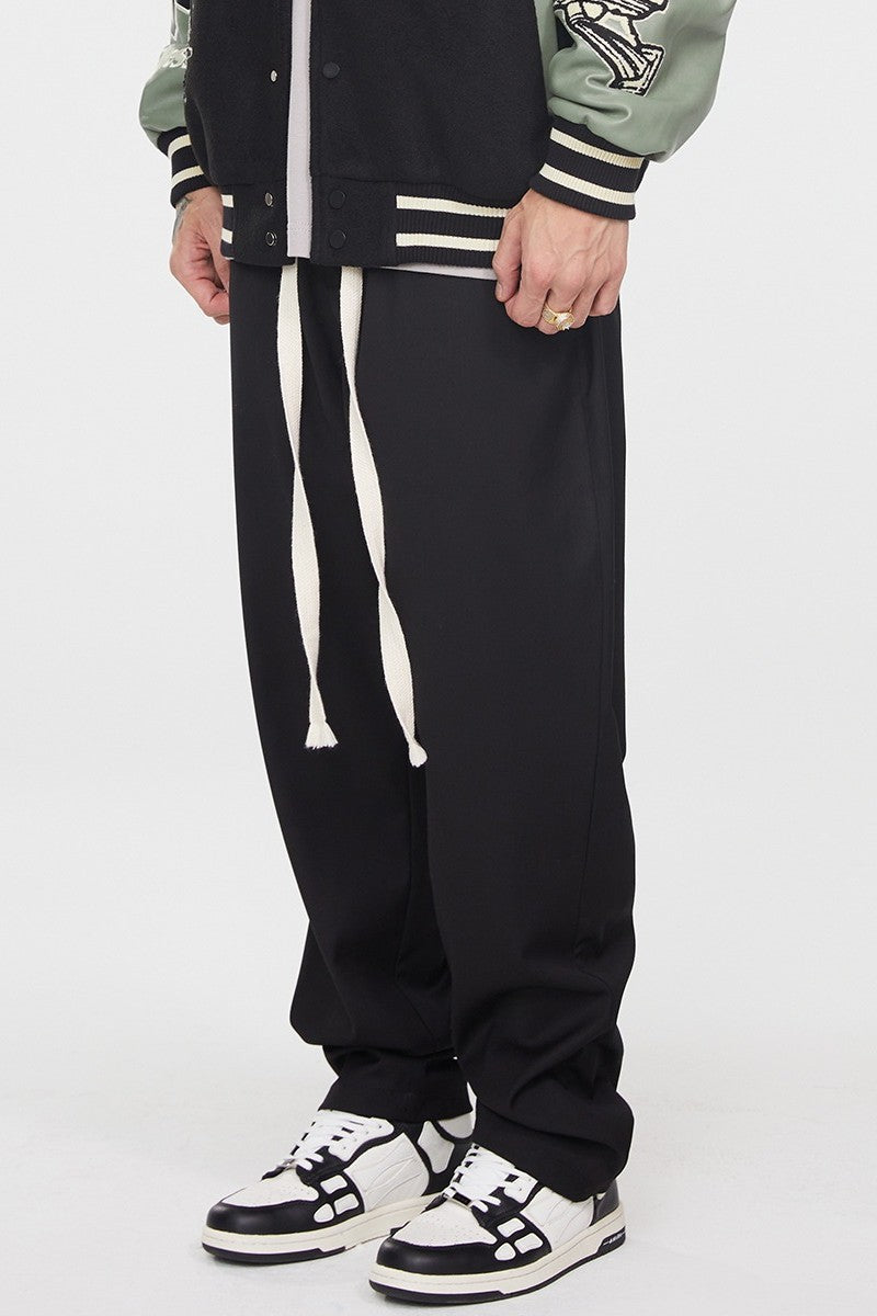 Straight Drawstrings Trousers