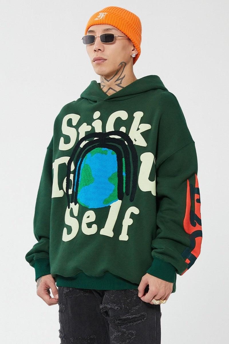 Foam Print Loose Hoodie