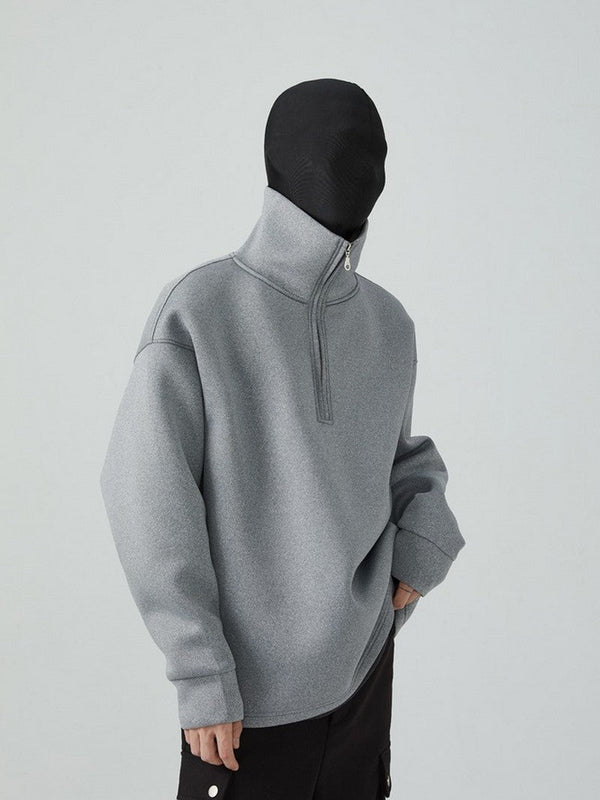 High-Neck Zip Sweater