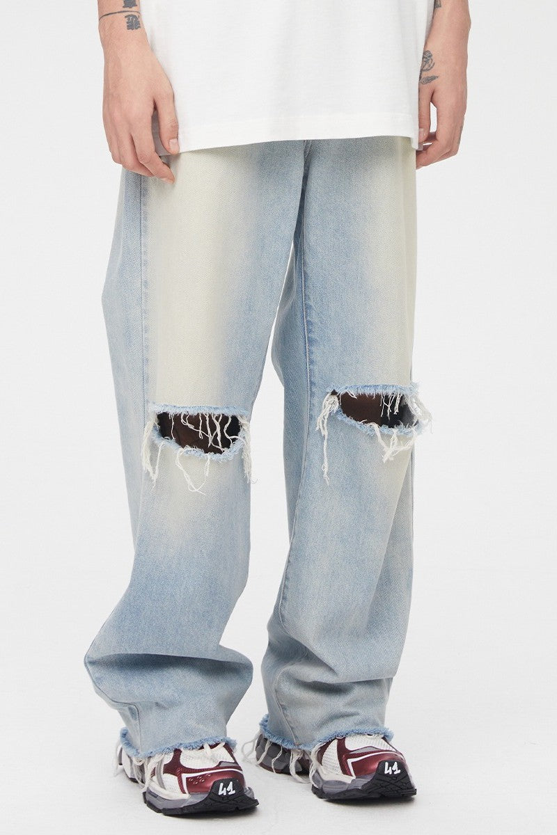 Ripped Loose Flared Denim