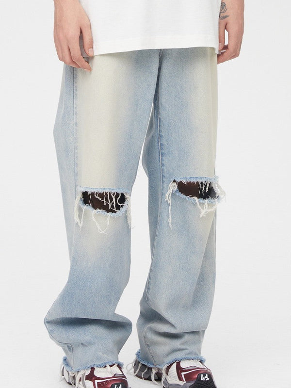 Ripped Loose Flared Denim