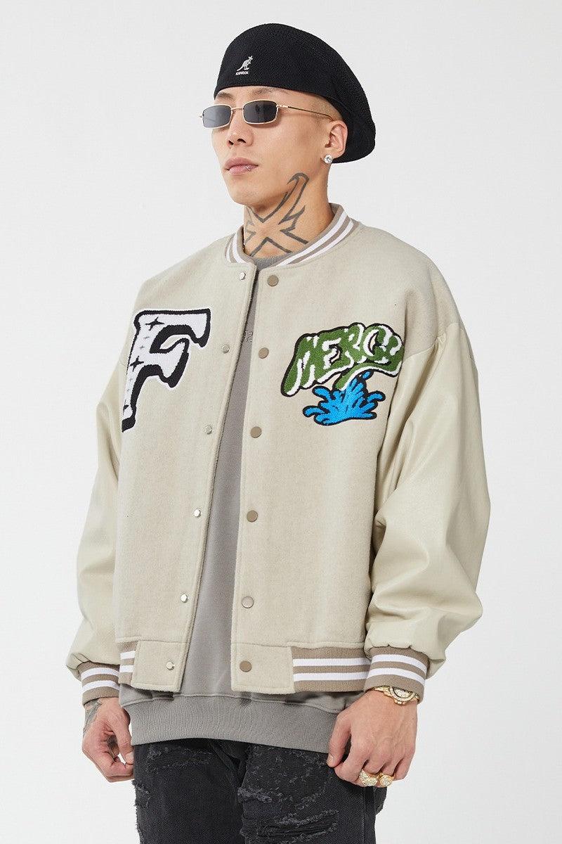 Mercy Embroidered Woolen Varsity Jacket