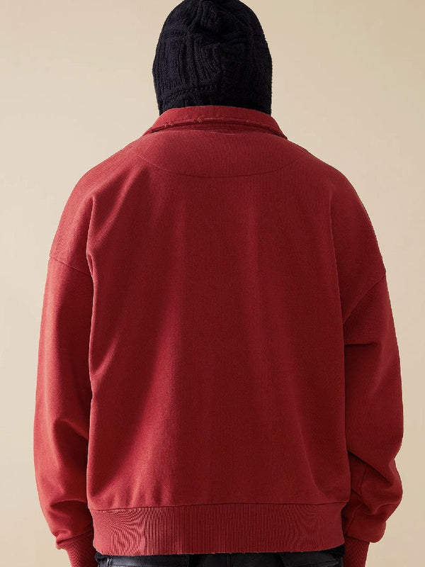 Zip Distressed Sweater