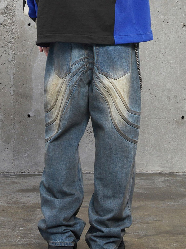 Embroidered Irregular Denim