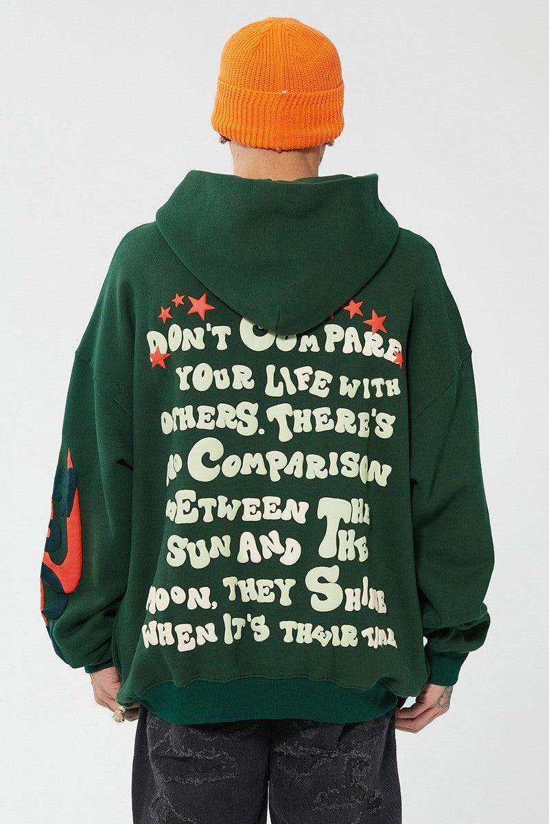 Foam Print Loose Hoodie