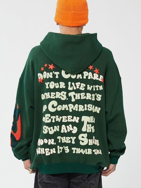 Foam Print Loose Hoodie