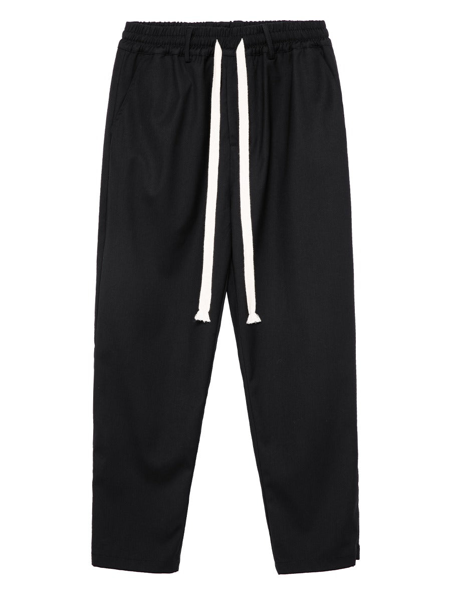 Straight Drawstrings Trousers