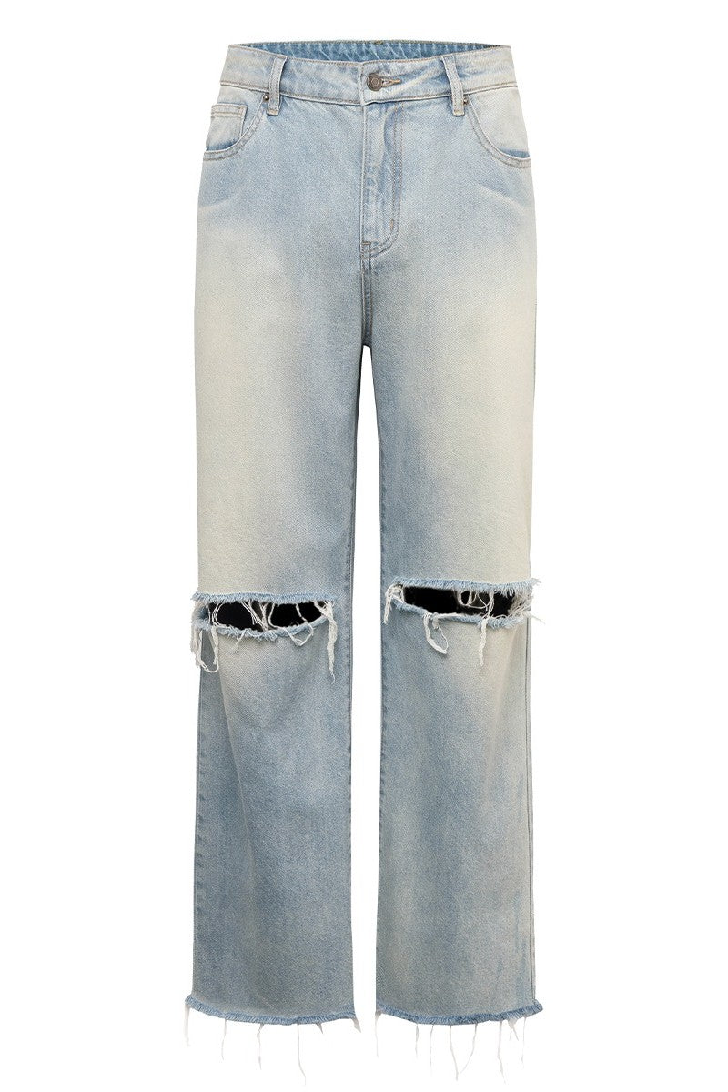 Ripped Loose Flared Denim