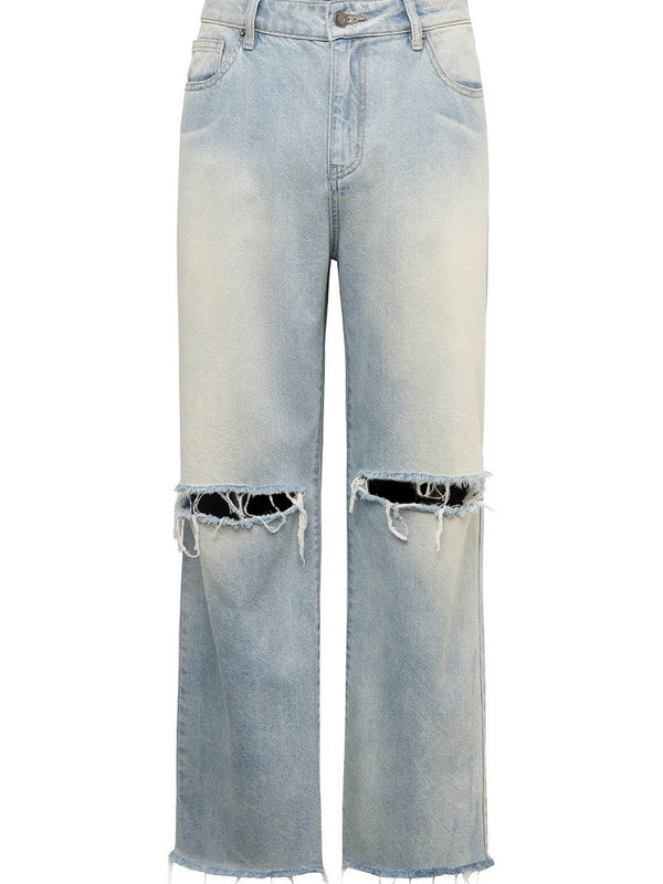 Ripped Loose Flared Denim