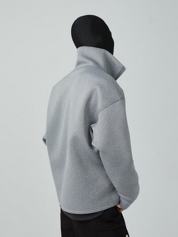 High-Neck Zip Sweater