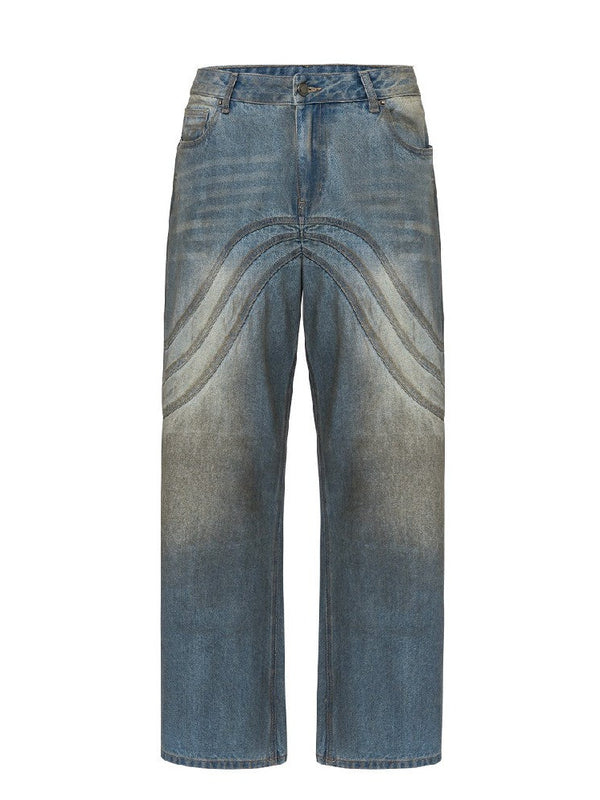 Embroidered Irregular Denim