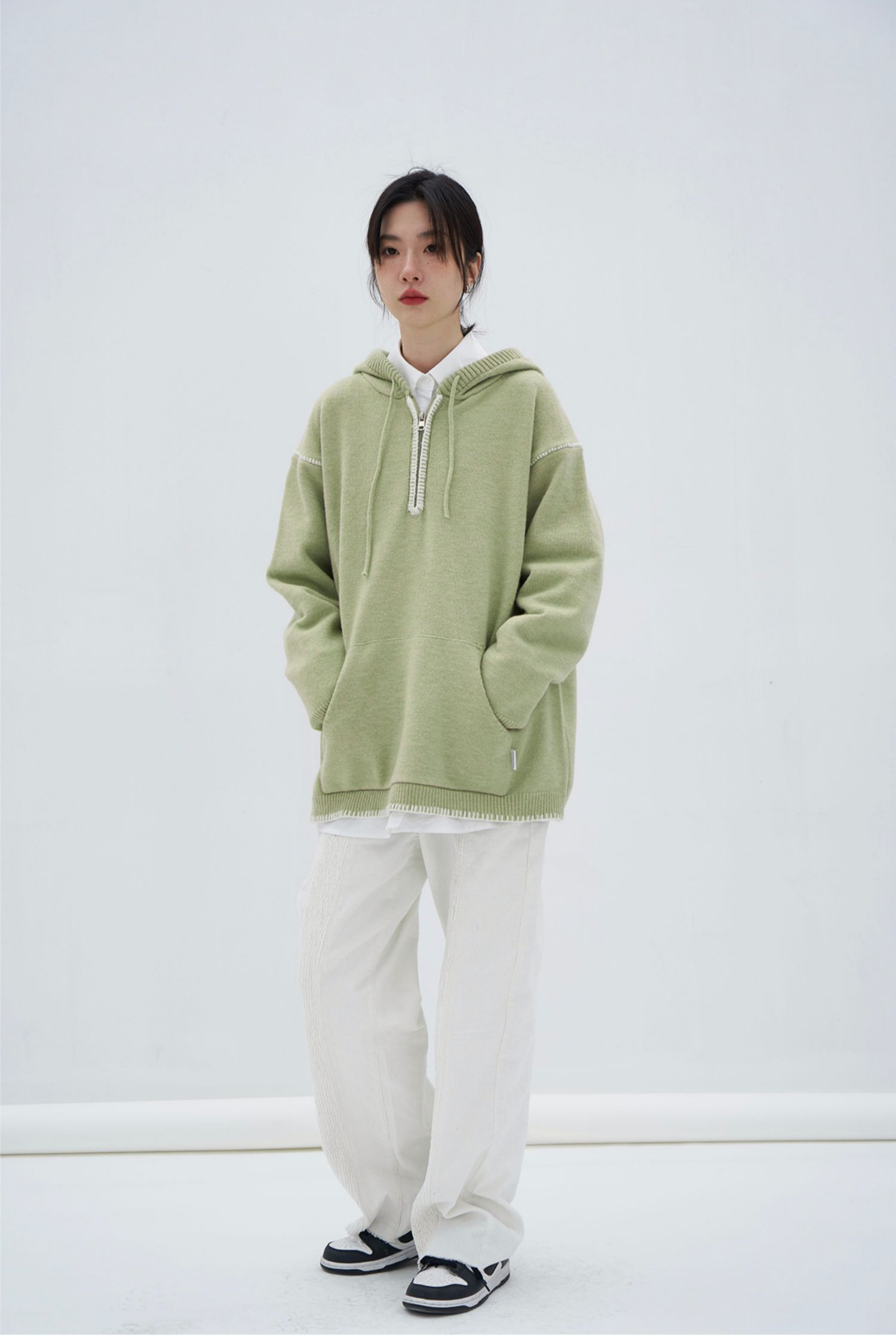 Half Zip Stitch Hoodie