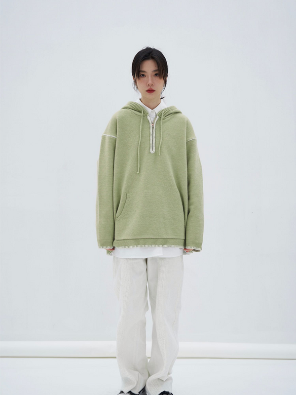 Half Zip Stitch Hoodie