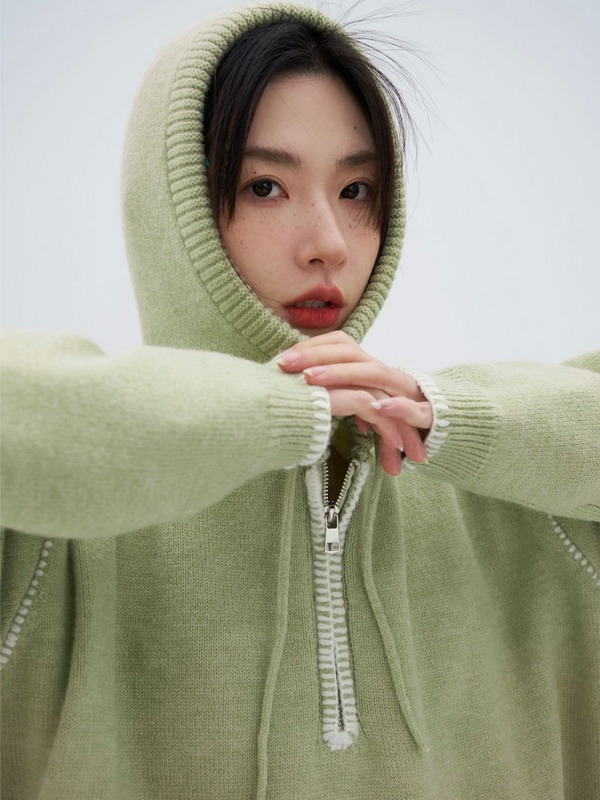 Half Zip Stitch Hoodie