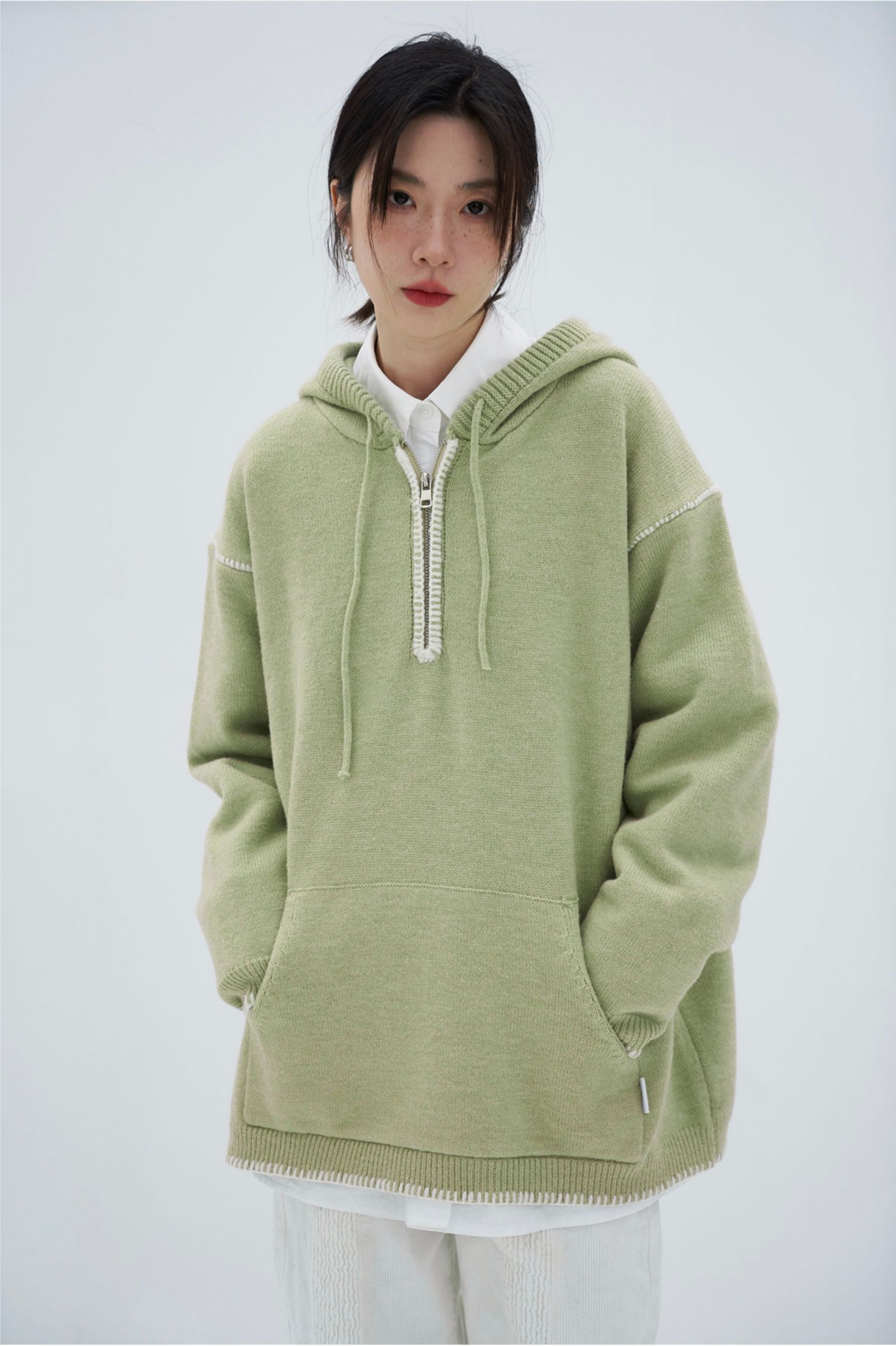 Half Zip Stitch Hoodie