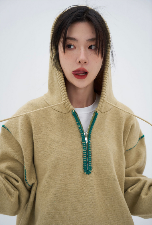 Half Zip Stitch Hoodie