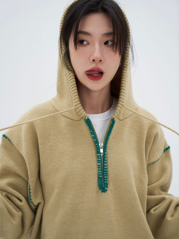 Half Zip Stitch Hoodie
