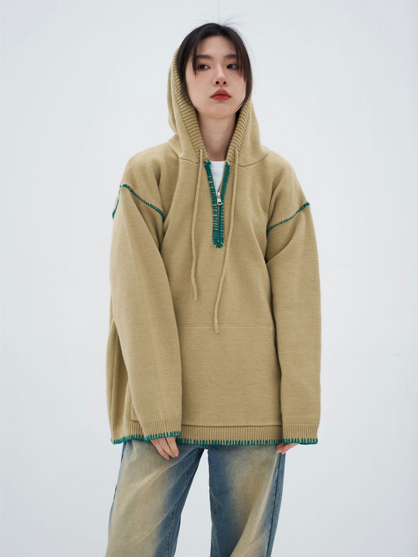 Half Zip Stitch Hoodie