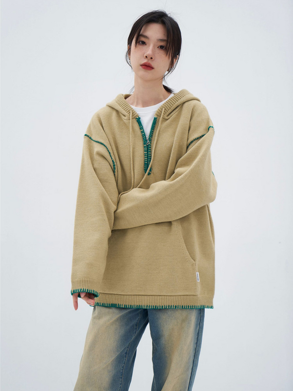 Half Zip Stitch Hoodie