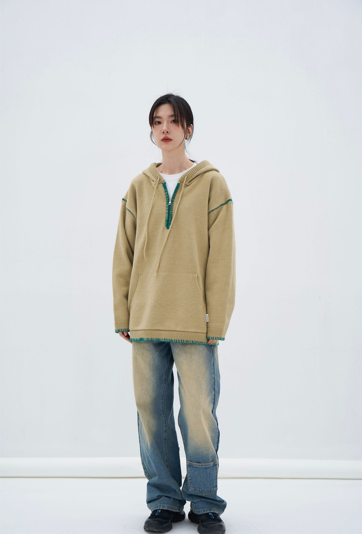 Half Zip Stitch Hoodie