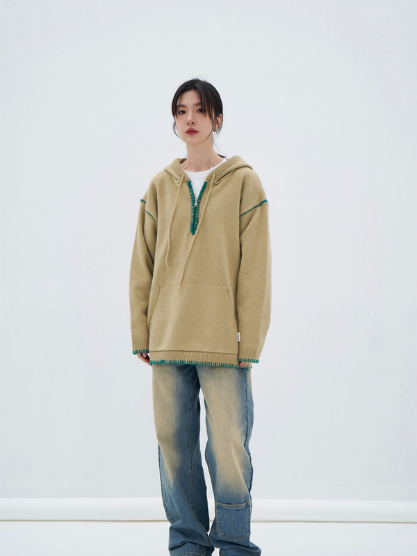 Half Zip Stitch Hoodie