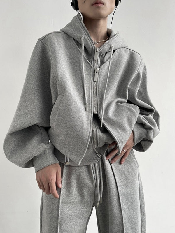 Double Hoddie Zip Up