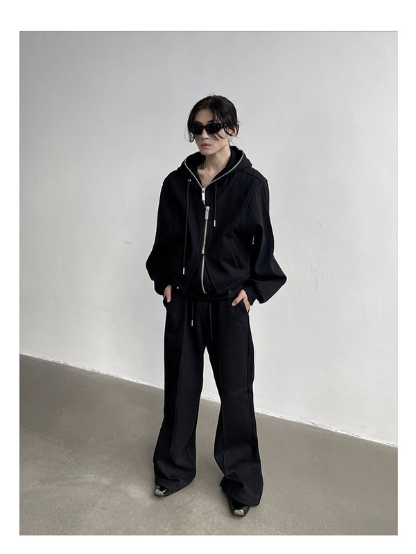 Double Hoddie Zip Up