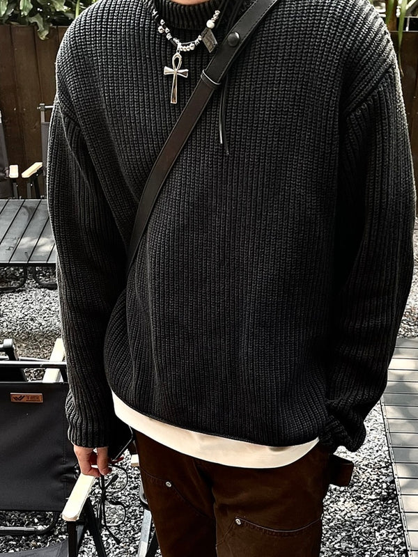 Simple Zip Knit Sweater