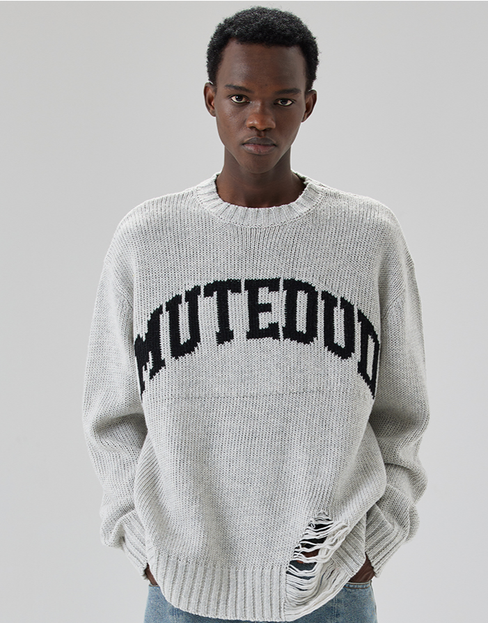 Mutedud Ripped Knit Sweater